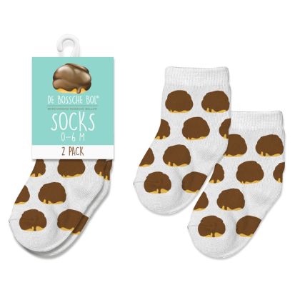 BABY SOKKEN BOSSCHE BOL - BABY SOKKEN x2 WIT/WIT 0-6 MAANDEN